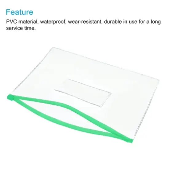 Unique Bargains A5 PVC Waterproof Home Office Travel Zip Envelope File Bags 40 Pcs image {2}