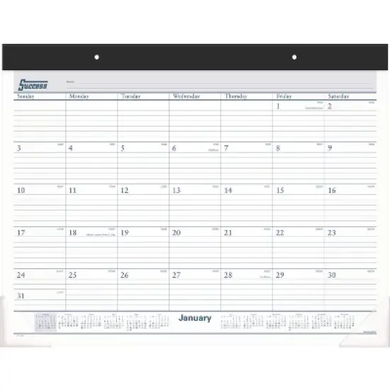 Desk Pad, 21.75 x 17, White Sheets, Black Binding, Clear Corners, 12-Month (Jan to Dec): 2026 image {4}