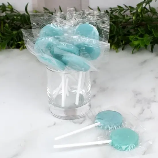 Just Candy Light Blue Flat Lollipops image {2}