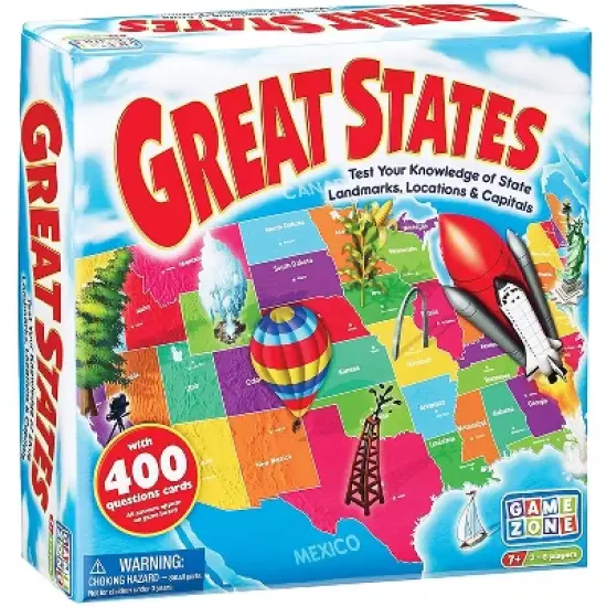 Game Zone Great States Geography Board Game Multiplayer Activity Game for Children ages 7 and above image {5}
