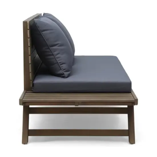 Christopher Knight Home Sedona Outdoor Acacia Wood Loveseat with Cushions image {3}