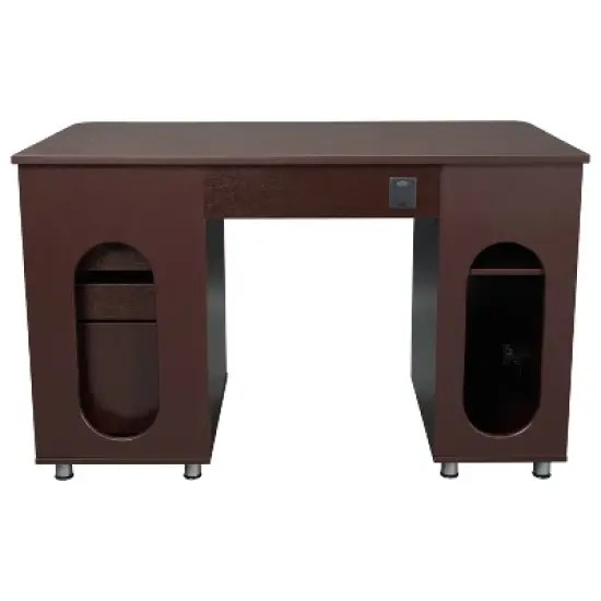 Complete Workstation Computer Desk with Storage Brown - Techni Mobili image {6}
