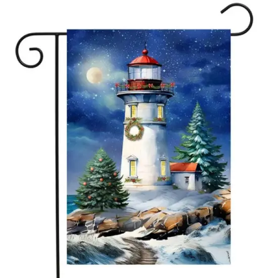 Briarwood Lane Winter Garden Flag 12x18 For Outdoor Wonderland Lighthouse For Winter Garden Flag Flags For Outside image {1}