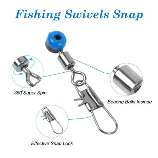 Unique Bargains Saltwater Freshwater Fishing Plastic Metal Swivels 10 Pcs image {2}