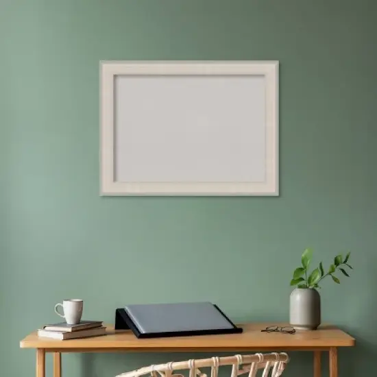 32"x24" Cottage Wood Frame Gray Cork Board White/Silver - Amanti Art image {5}