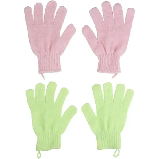 Glamlily 6 Pairs Body Exfoliating Shower Gloves, Bath Scrub Wash Mitt for Women, Men, Spa, Massage (Red, Cream, Blue, Pink, Green, Turquoise) image {6}