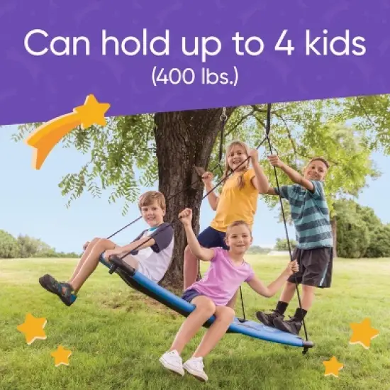 HearthSong 60-Inch SkyCurve Rectangular Platform Swing for Kids Outdoor Active Play image {5}