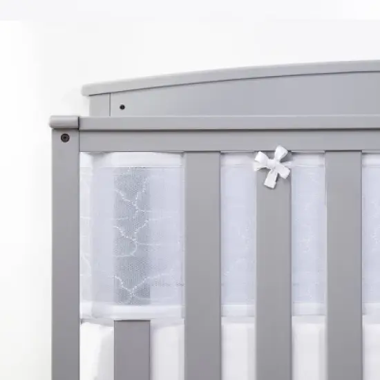 BreathableBaby Breathable Mesh Crib Liner - Deluxe Sheer Quilted Collection - Clouds image {6}