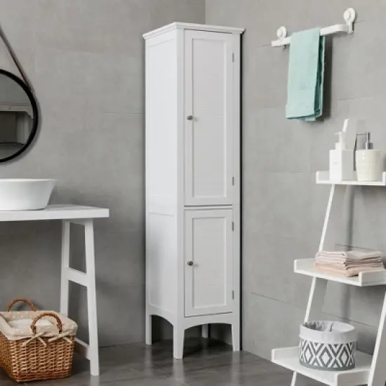 Costway Freestanding Bathroom Storage Cabinet Linen Tower Kitchen Living Room image {3}