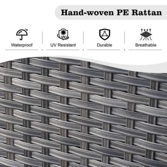 Venice 10pc Wicker Outdoor Patio Furniture Set Conversation Sofa with a Storage Fire Pit, Swivel Chair and Cushions image {8}