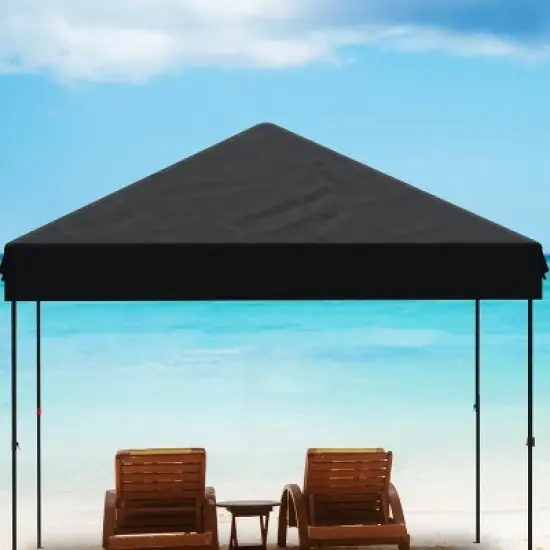 10x10 Pop Up Canopy Tent with 4Pcs Sidewalls, Portable Instant Canopy with 4 Stakes, 4 Ropes, 4 Sandbags for Patio, Outdoor, Camping image {5}