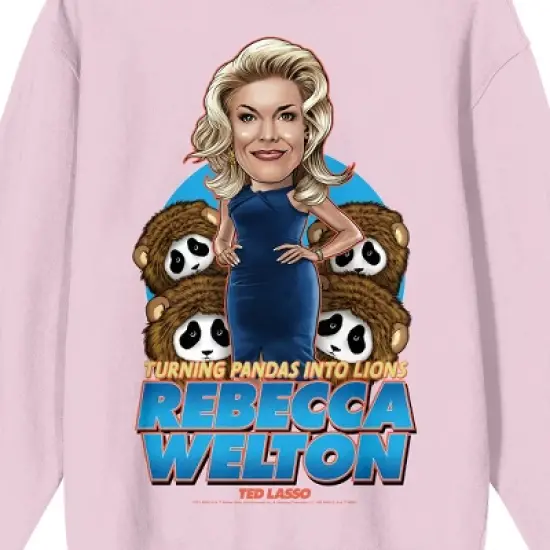 Ted Lasso Rebecca Welton "Turning Pandas Into Lions" Men's Pink Crewneck Sweatshirt image {1}