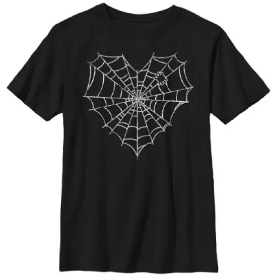 Boy's Lost Gods Halloween Heart Spider Web T-Shirt image {3}