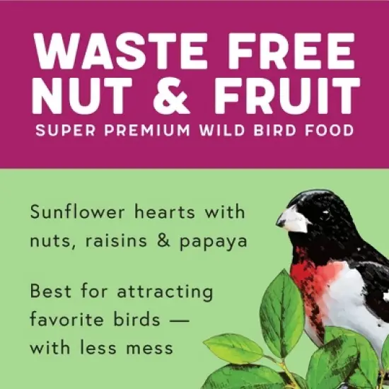 Melody Select 5lb Waste Free Nut & Fruit Wild Bird Food: Shell-Free, Sunflower Hearts, Peanuts image {5}