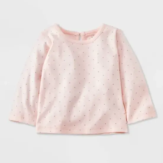 Baby Girls' 2pc Disney Minnie Mouse Long Sleeve T-Shirt & Embossed Overalls Set - Pink image {2}