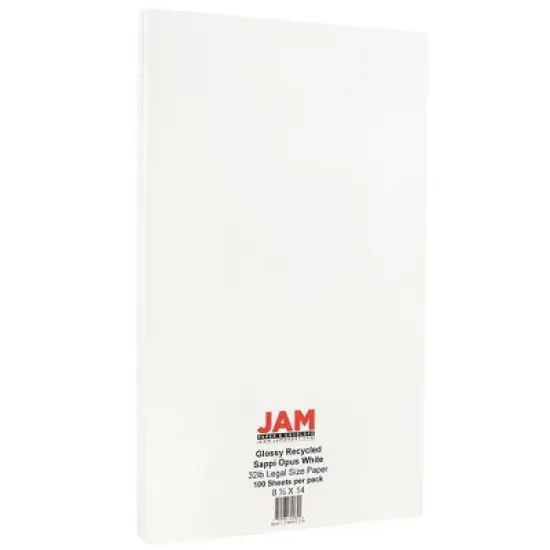 JAM Paper Glossy Legal 32lb 2-Sided Paper - 8.5 x 14 - White - 100 Sheets: Double-Sided Legal Printer Paper image {2}