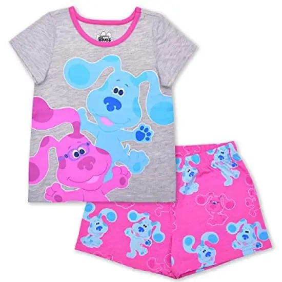Nickelodeon Girl's Blue's Clues 2 Piece Active Wear Coordinates, Graphic Printed T-Shirt and Shorts Bundle Set for toddler image {5}