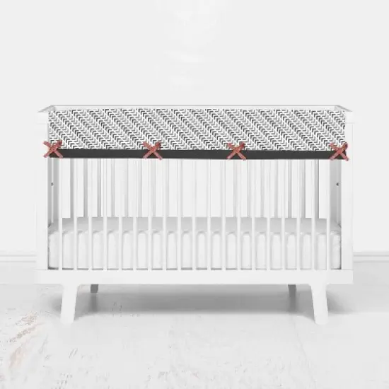 Bacati - Construction Multicolor Boys Cotton Long Crib Rail Guard Cover image {1}