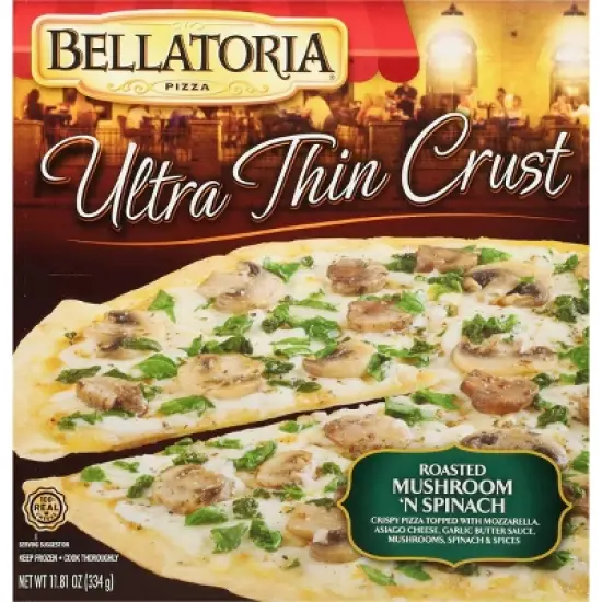 Bellatoria Ultra Thin Crust Roasted Mushroom N' Spinach Frozen Pizza - 11.81oz image {4}