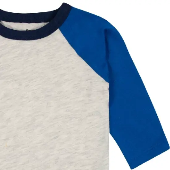 Gerber Baby and Toddler Boys' Long Sleeve Baseball Raglan Tees, 3-Pack image {6}