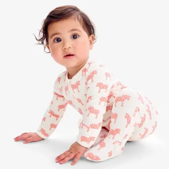 Primary Baby Organic Animal Friends Zip Footie image {7}