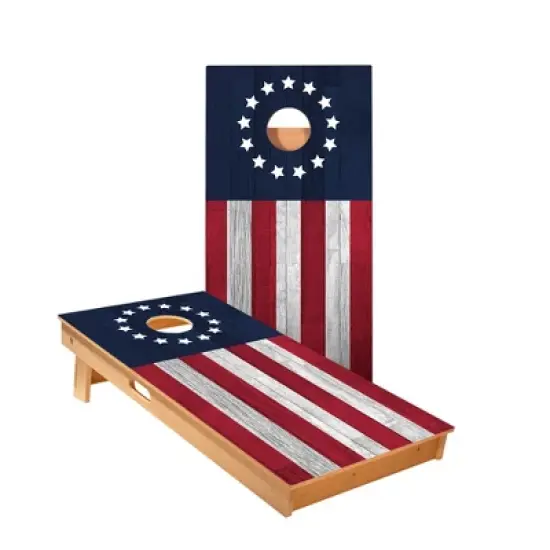 Skips Garage Betsy Ross Flag Cornhole Boards - ACA Star Series image {1}