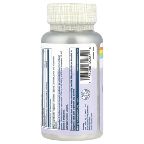 Solaray L-Lysine Monolaurin, 1:1 Ratio, 60 VegCaps image {2}