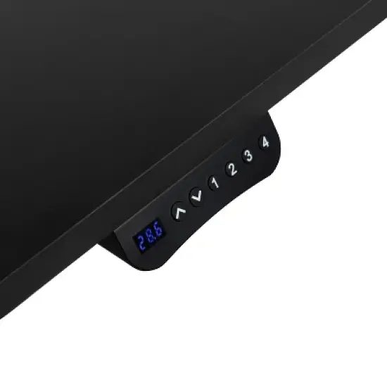 Flash Furniture 48" Wide Black Electric Height Adjustable Standing Desk with Designer Armless White Ribbed Swivel Task Office Chair image {11}