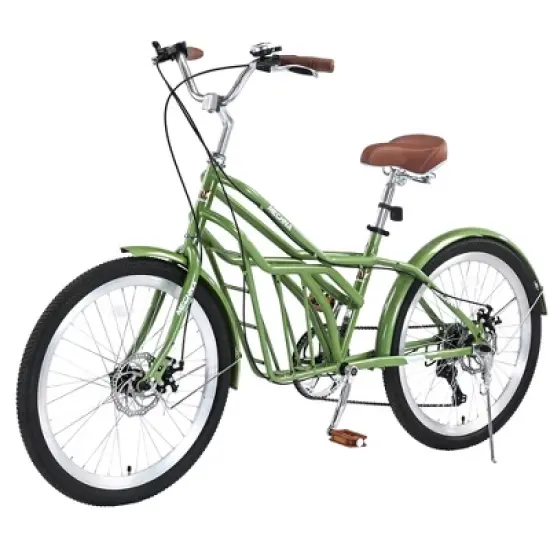 Gulches Adult Commuter Bike 24 Inch, Steel Frame, Shimano 6-Speed, Double Disc Brakes, Multiple Colors, Comfort-Commuter Hybrid image {8}