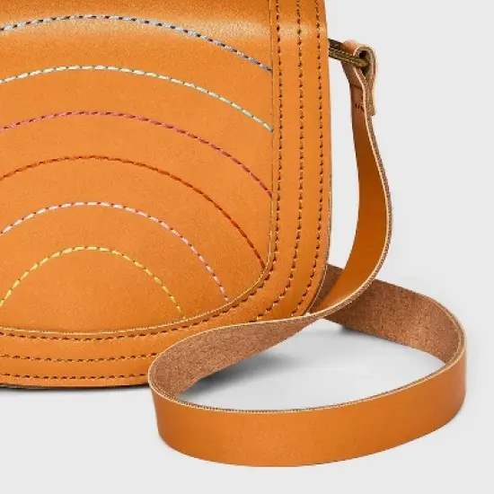 Girls' Rainbow Saddle Crossbody Bag - Cat & Jack&trade; Brown image {3}