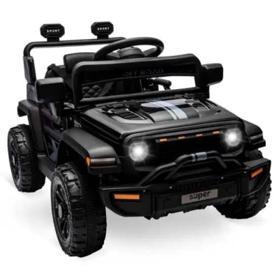 Ride On Truck for Kids, 12V Battery Powered Toy Car with Remote Control, Spring Suspension, LED Headlight and Music, Toddler Electric Vehicles for 3+ image {1}