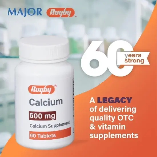 Rugby Calcium Carbonate 600mg Tablet, 60 Ct image {5}