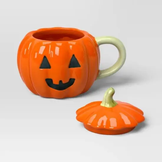 9.5 fl oz Jack-o-Lantern Mini Figural Mug with Lid - Hyde and EEK! Boutique&trade; image {2}