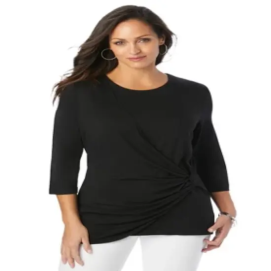 Jessica London Women&rsquo;s Plus Size Everyday Knit Side Knot Tee image {1}