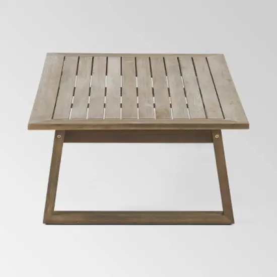 Belgian 4pc Acacia Wood Chat Set - Gray/Light Gray - Christopher Knight Home image {6}