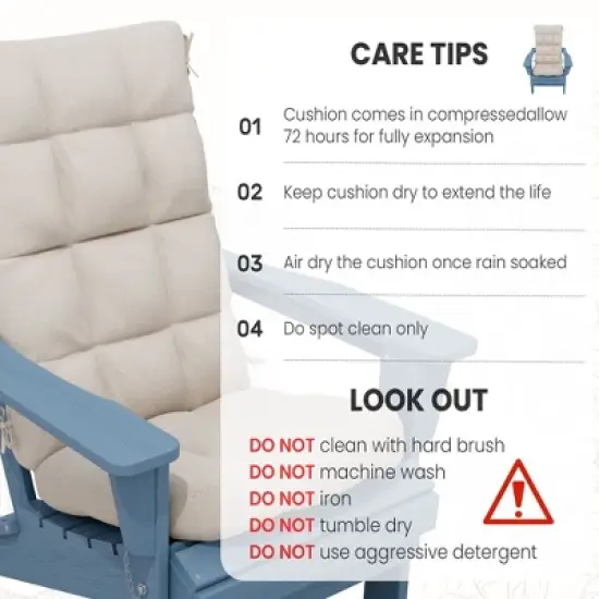 Hyleory Outdoor Seat/Back Cushion, Ultra Soft Cushion for Patio Seats image {3}