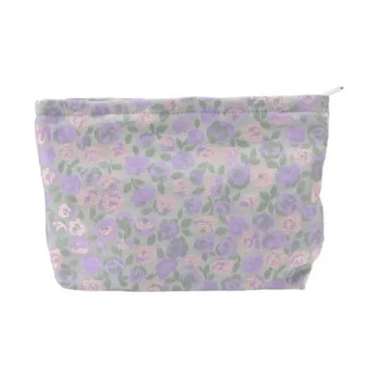 Unique Bargains Women Fresh Artistic Jacquard Makeup Bag Purple 1 Pc image {3}