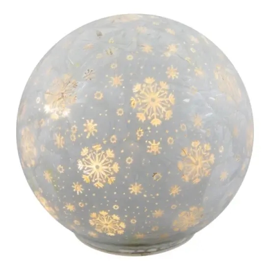 Northlight LED Lighted Snowflakes Glass Globe Christmas Decoration - 6" - White image {3}