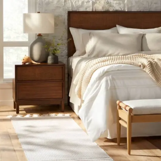 Wood & Cane Transitional Nightstand - Hearth & Hand&trade; with Magnolia image {7}