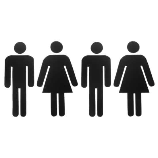 Unique Bargains Self-Adhesive Decor Office Business Men Women Restroom Sign 2 Set image {6}