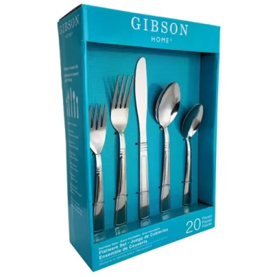 Gibson Creston 20 Piece  Flatware Set withTumble Finish image {6}