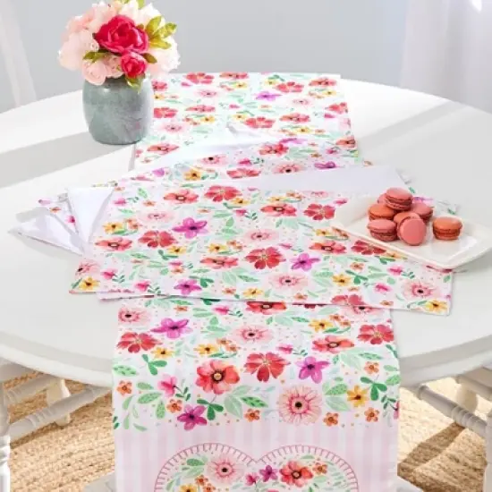 The Lakeside Collection Floral Heart Set of 4 Placemats or Table Runner - Set of 4 Placemats image {2}