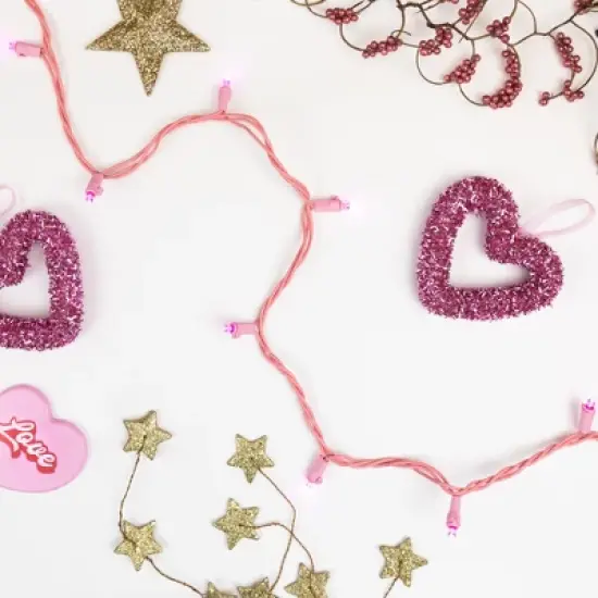 Northlight 100-Count Pink LED Wide Angle Christmas Lights, 33ft Pink Wire image {3}