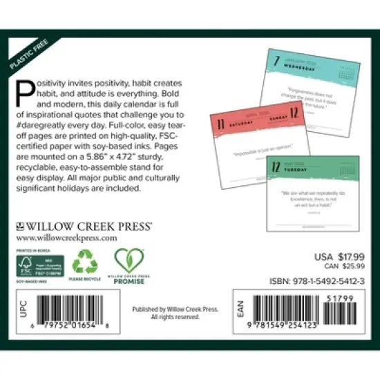 Willow Creek Press 2026 Dare Greatly Box Calendar image {1}