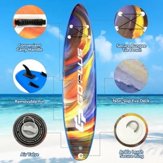 Costway 10'5''/11' Inflatable Stand Up Paddle Board SUP Surfboard with Aluminum Paddle image {4}