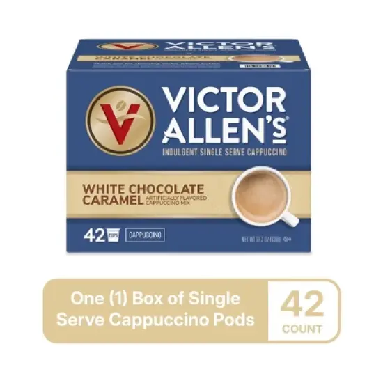 Victor Allen's Coffee White Chocolate Caramel Flavored Cappuccino, 42 Count, Single Serve Cups for Keurig K-Cup Brewers image {2}