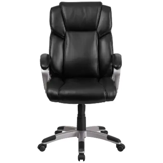 Flash Furniture Mid-Back LeatherSoftSoft Executive Swivel Office Chair with Padded Arms image {8}