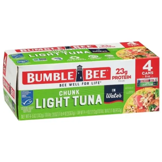 Bumble Bee Chunk Light Tuna in Water - 5oz/4ct image {2}