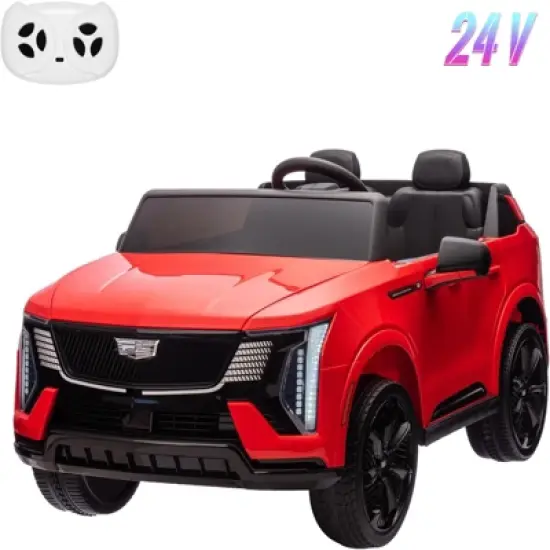 Garvee 24V 2-Seater Ride On Car for Kids, Licensed Cadillac Electric Truck with Remote Control, LED Lights, Music, Battery Powered Ride On Toy image {11}