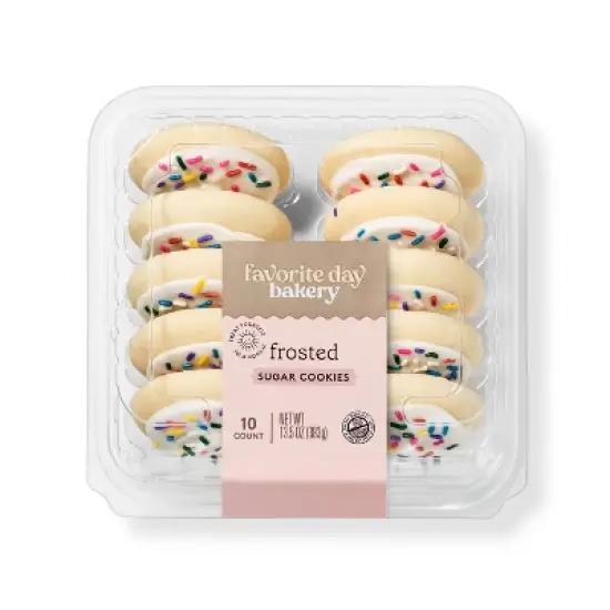 White Frosted Sprinkles Sugar Cookies - 13.5oz/10ct - Favorite Day&trade; image {4}
